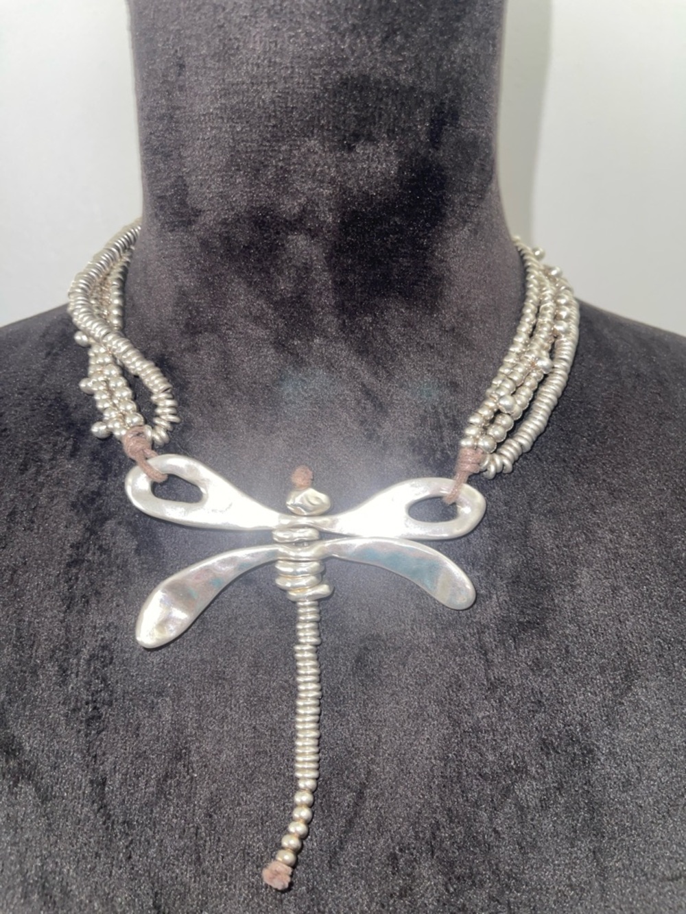 Uno De 50 Silver Dragonfly Statement Necklace